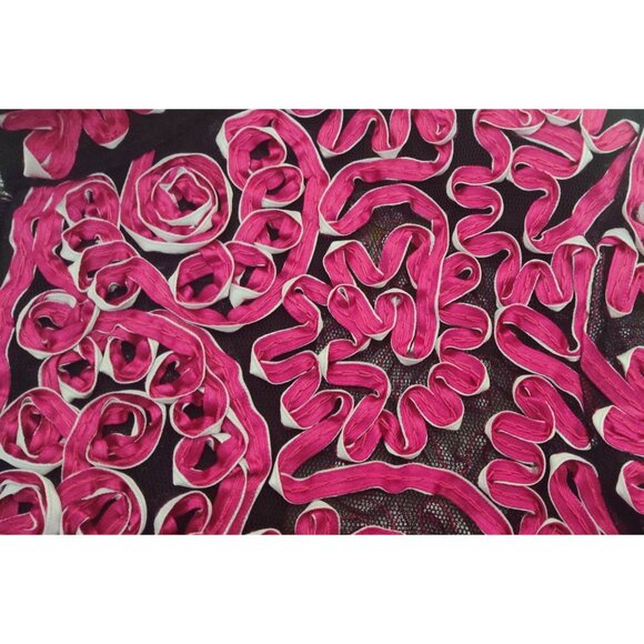 Vintage Damee, Inc. Women's Small Jacket Pink Sheer Ribbon Artsy Embroidered - Picture 9 of 13